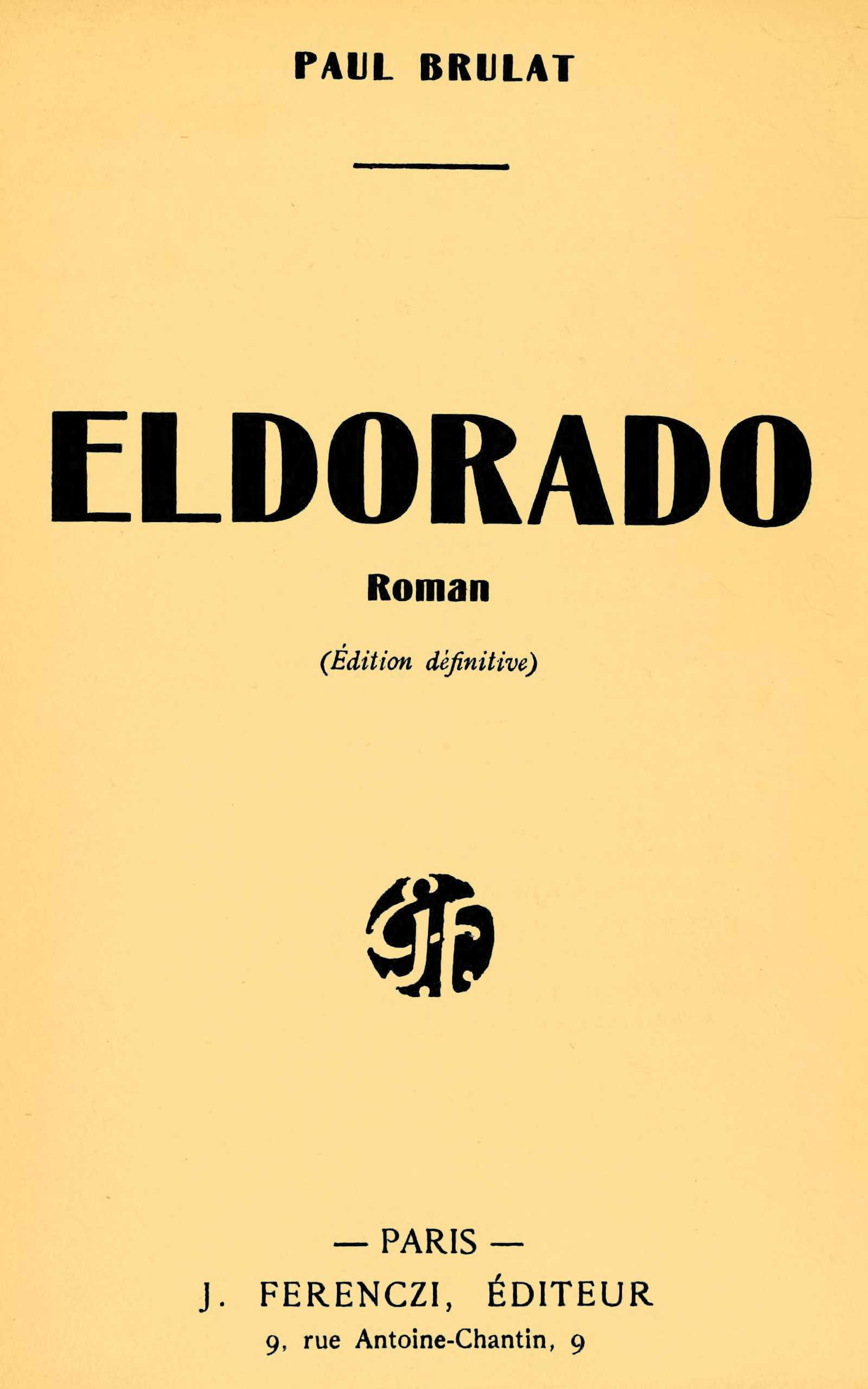 Copertina di Eldorado, di Paul Brulat