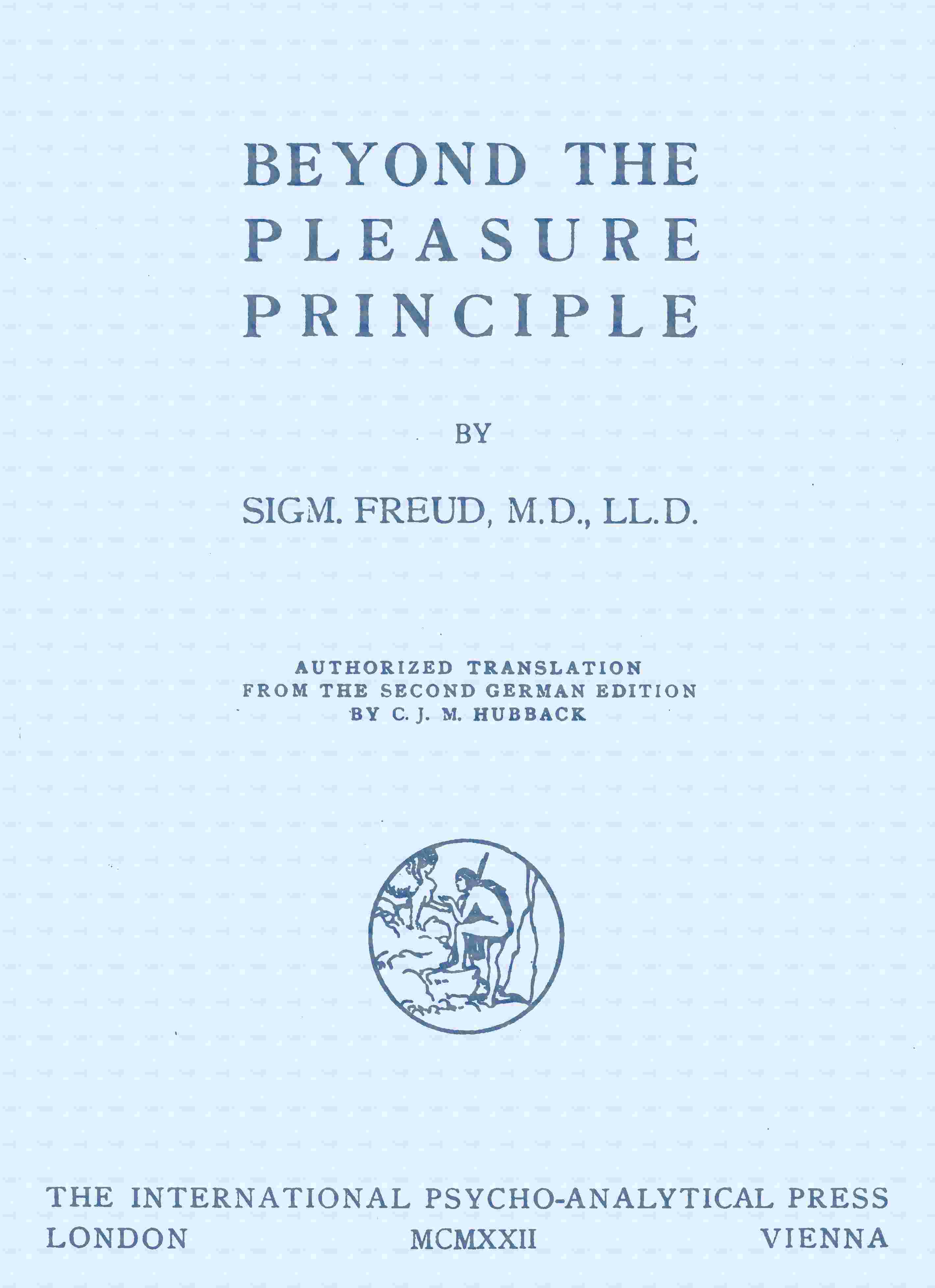 Cover of Beyond the pleasure principle by Sigmund Freud
