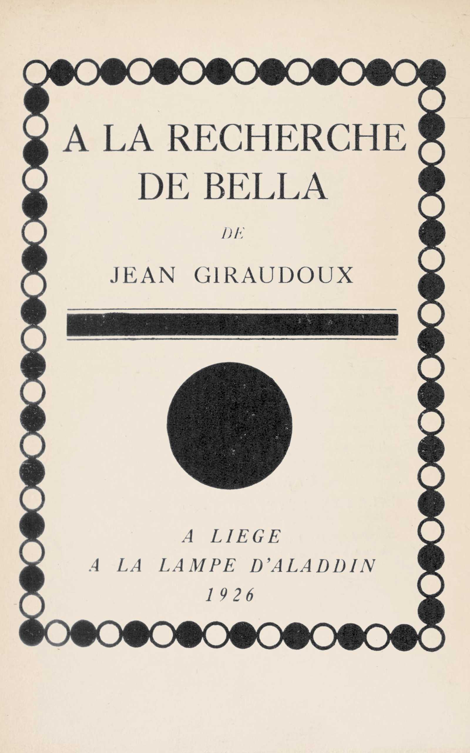 Copertina di A la recherche de Bella, di Jean Giraudoux