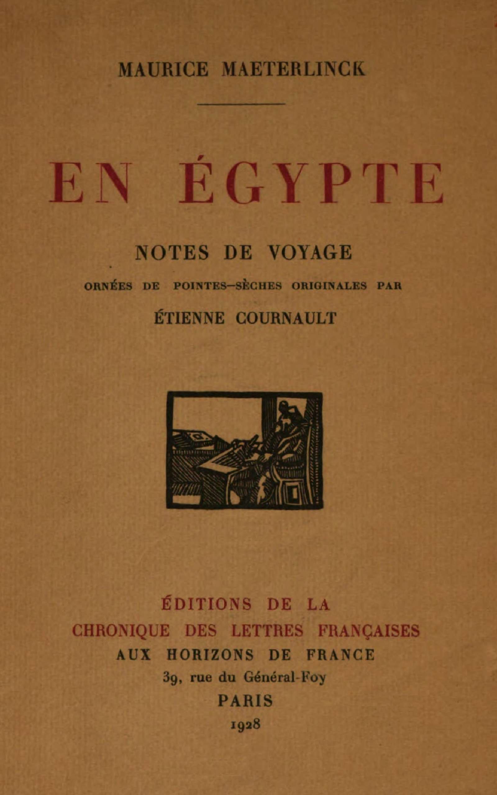 Copertina di En Égypte, di Maurice Maeterlinck