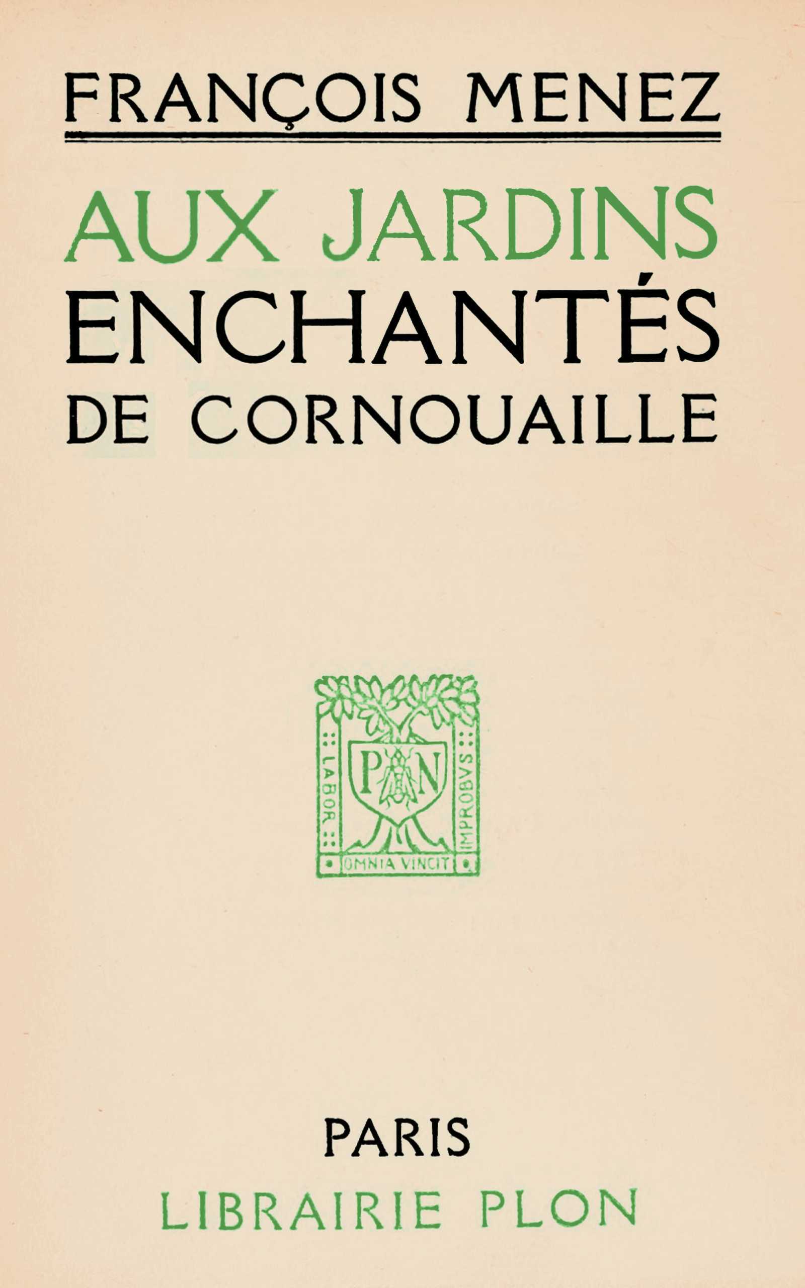 Copertina di Aux jardins enchantés de Cornouaille, di François Ménez