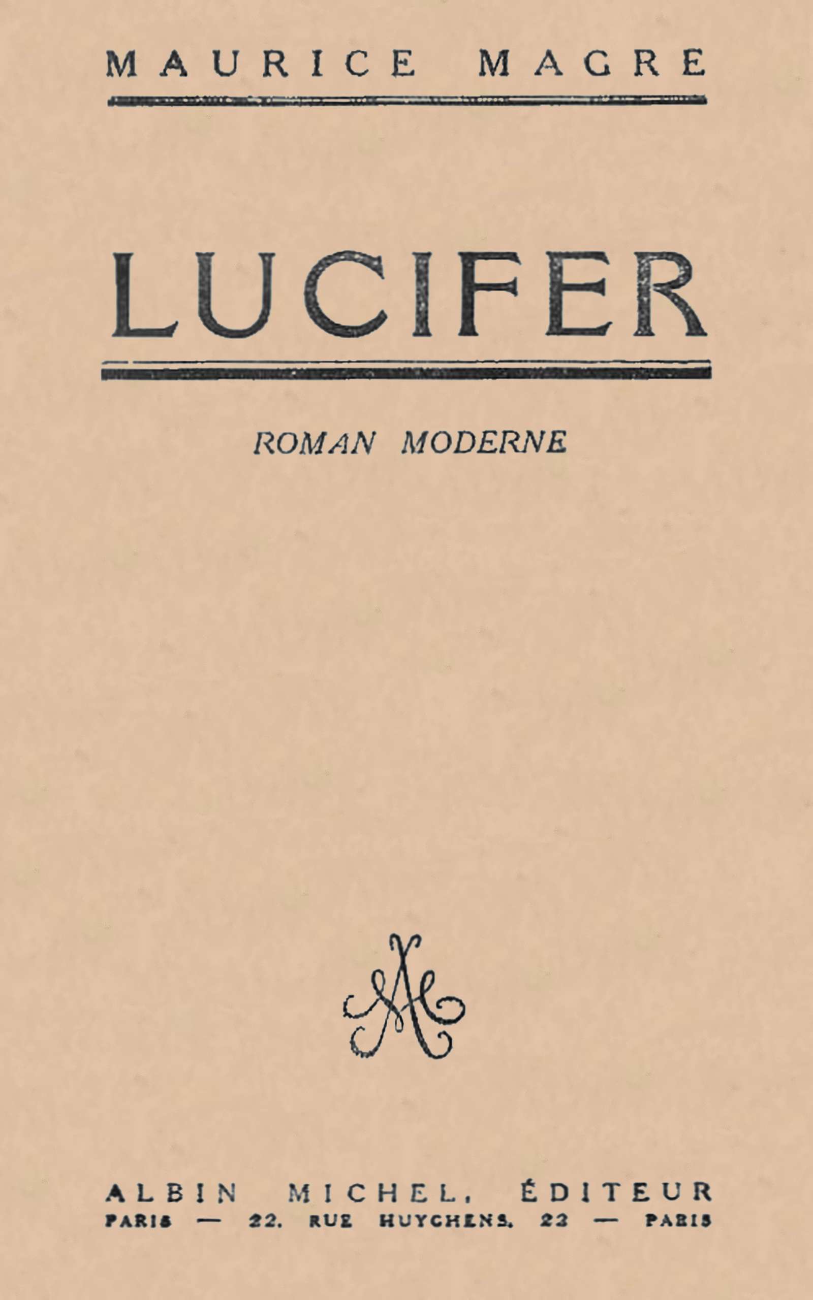 Cover of Lucifer by Maurice Magre