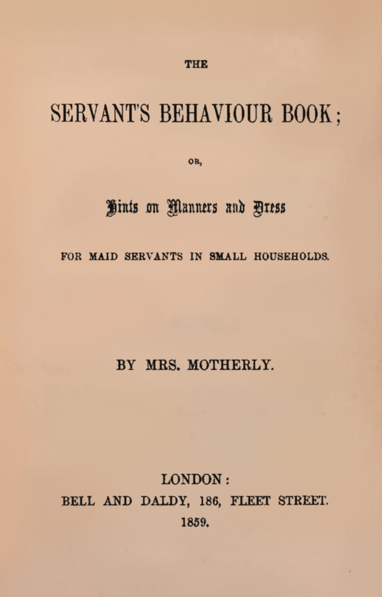 Couverture de The servant's behaviour book par Emily A. Patmore
