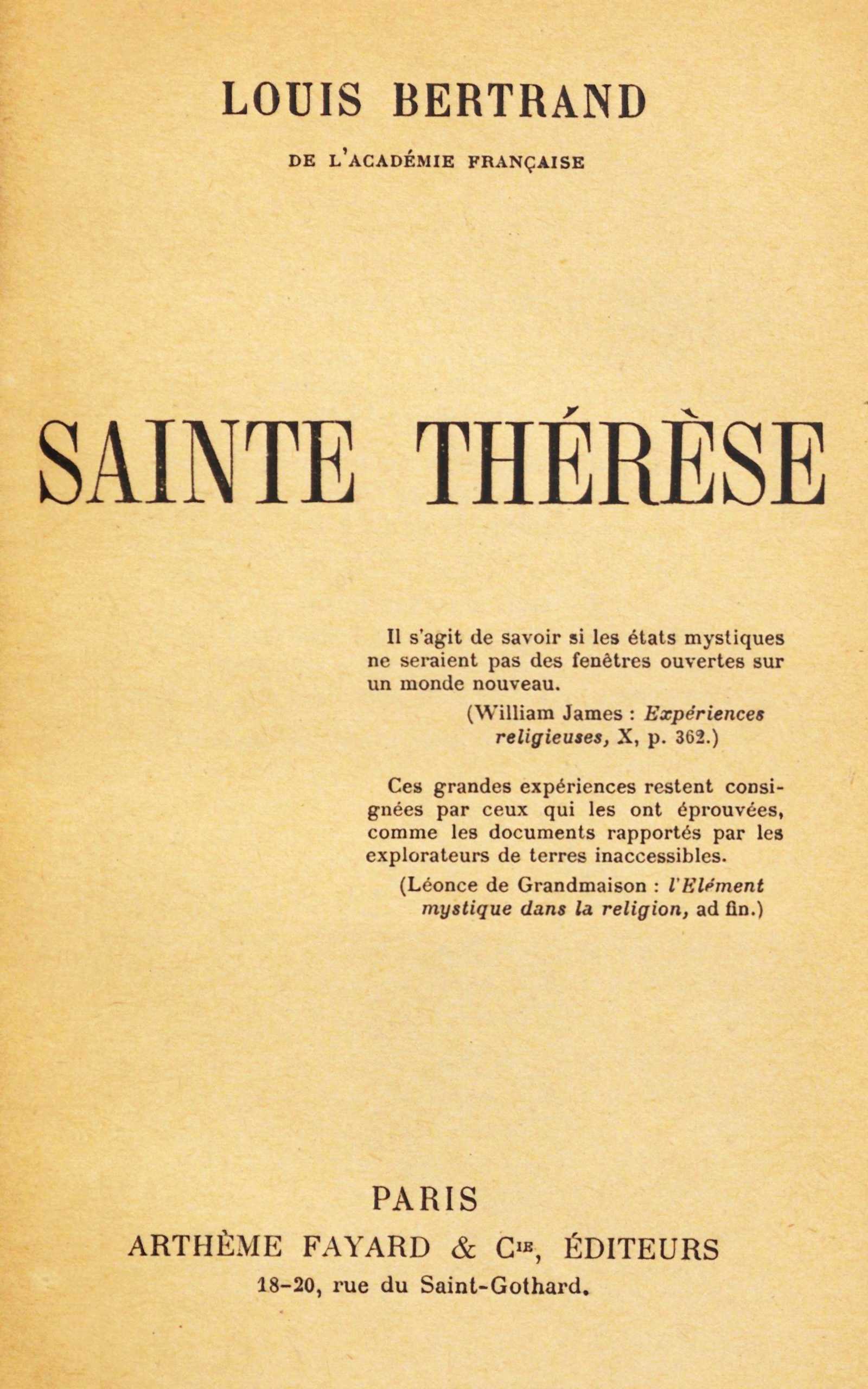 Copertina di Sainte Thérèse, di Louis Bertrand