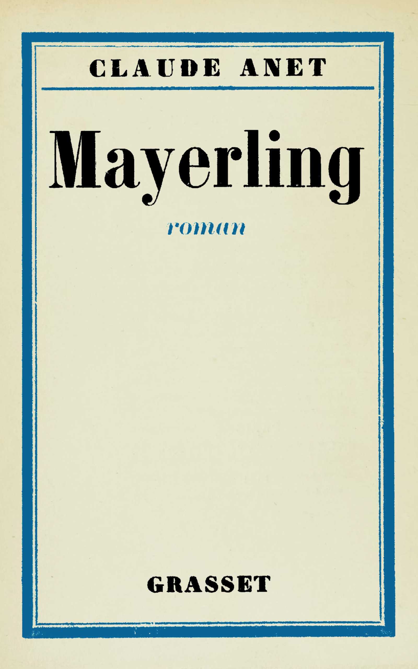 Copertina di Mayerling, di Claude Anet