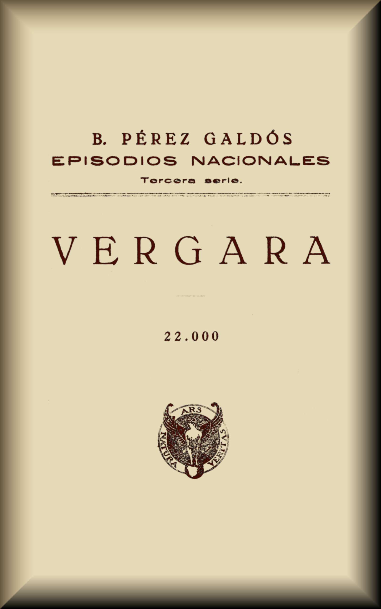 Couverture de Vergara par Benito Pérez Galdós