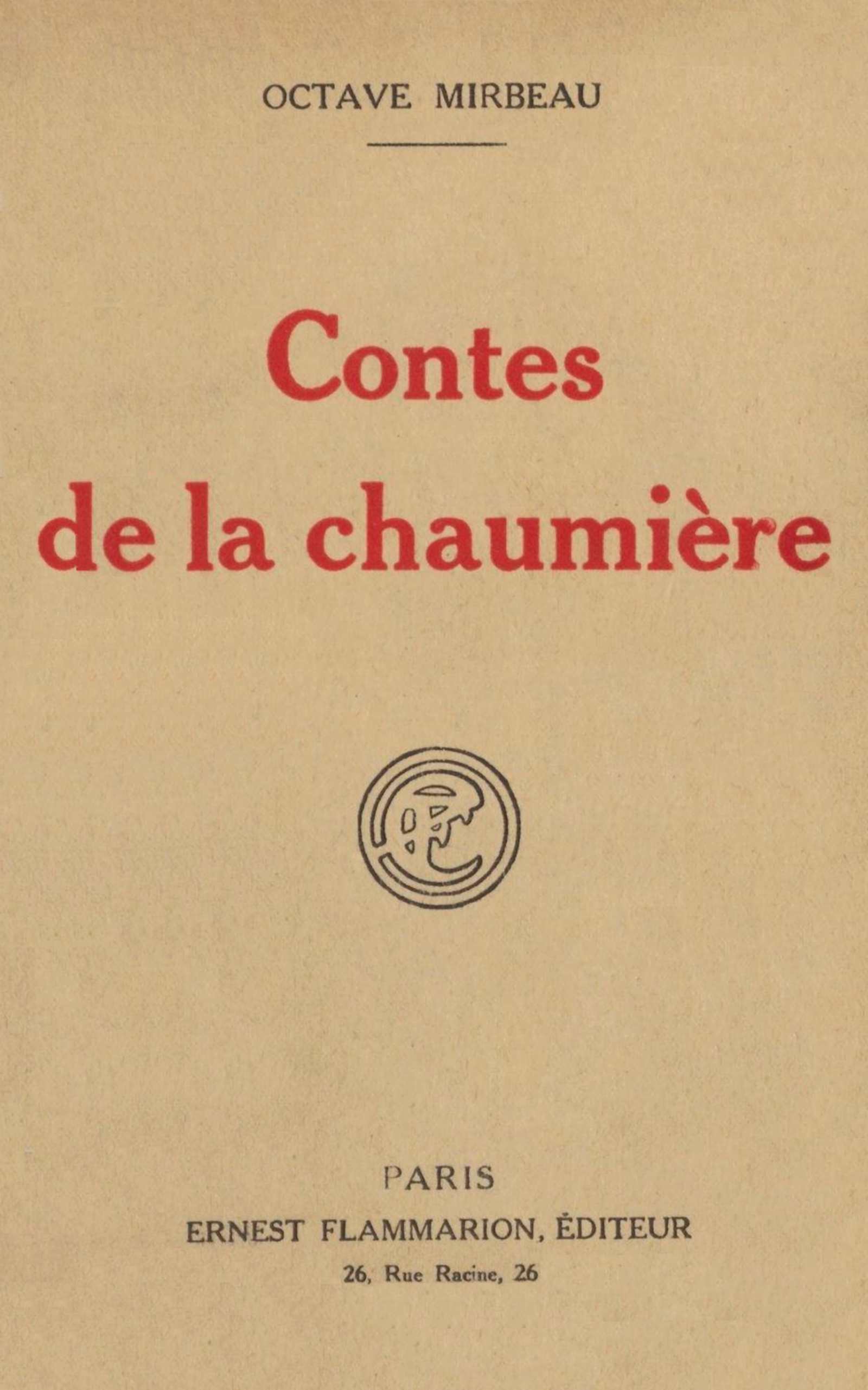 Portada de Contes de la chaumière, de Octave Mirbeau